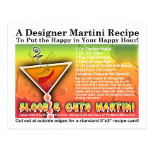 Blood & Guts Halloween Martini Recipe Postcard
