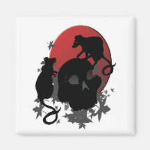 Blood moon refrigerator magnets