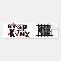 Blood Splattered STOP KONY Message Bumper Sticker