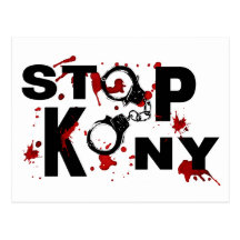Blood Splattered STOP KONY Message Postcard