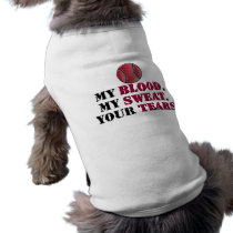 Blood sweat tears - baseball/softball dog tee shirt