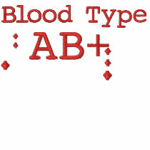 Blood Type AB+ Embroidered T-shirt