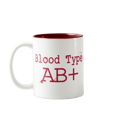 Blood Type AB Positive Coffee Mug by opheliasart