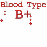 Blood Type B+ Embroidered Hoodie