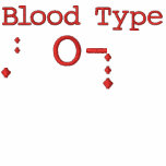 Blood Type O- Embroidered Hoodie