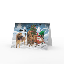 Bloodhound Christmas Night Greeting Card
