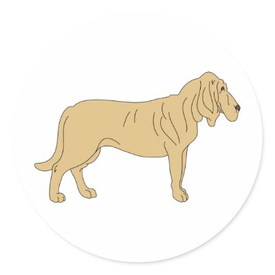 Bloodhound Dog Round Sticker by intriguingdesigns