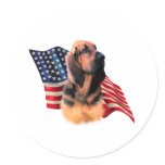 Bloodhound Flag Round Stickers