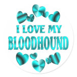 BLOODHOUND Love Round Sticker