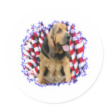 Bloodhound Patriot Round Sticker