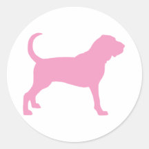 Bloodhound (pink) round sticker