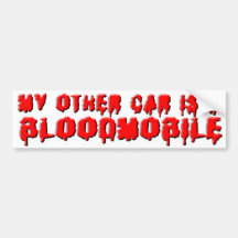 BLOODMOBILE WHITE BUMPER STICKER