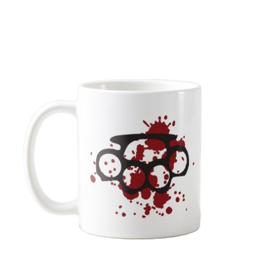 bloody brass knuckles coffee mugs by Tomaniac