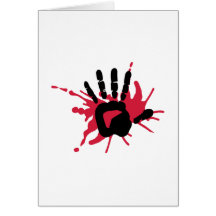 Bloody hand card