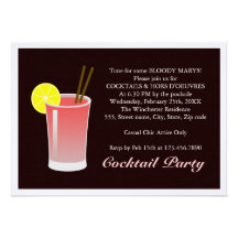 Bloody Mary Cocktail Custom Invitations