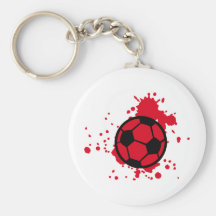 Bloody soccer ball keychain