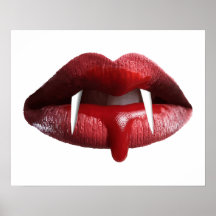 Bloody Vampire Red Lipstick Lips Posters