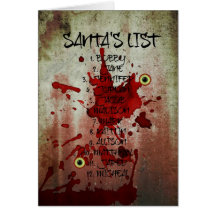Bloody Zombie Santa Claus Cards