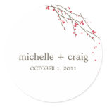 Blooming Branches Favour Stickers - Cerise