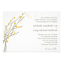 Blooming Branches Wedding Invitation - Mustard