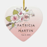 Blooming Cherry Blossoms Photo pink Christmas Tree Ornament