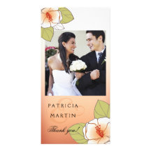 Blooming Cherry Blossoms Photo Thank You peach Photo Card