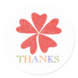 Blooming heart thank you sticker