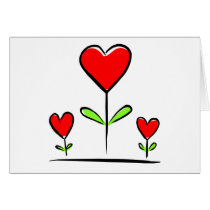 Blooming Hearts Flowers Love Heart Greeting Card