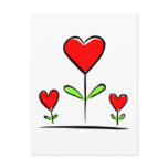 Blooming Hearts Flowers Love Heart Postcard