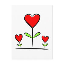Blooming Hearts Flowers Love Heart Postcard