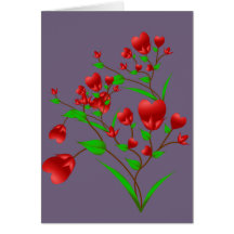 Blooming Hearts Valentine's Card