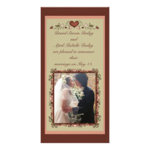 Blooming Hearts Wedding Announcement Photo Card