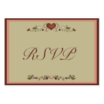 Blooming Hearts Wedding Invitation RSVP Insert Business Card Templates