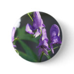 Blooming Purple Delphinium Round Button