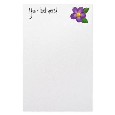 Blossom 09 - Royal Purple Customized Stationery by ArtbyJean