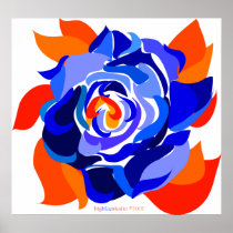 Blossoming Blue Rose Poster