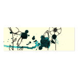 Blotchy flowers, blue business card template