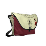 Blotchy flowers red messenger bag