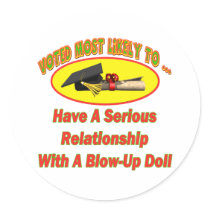 Blow-Up Doll Relationship Round Sticker