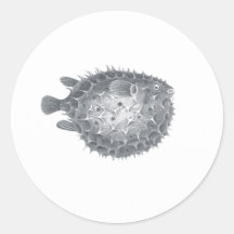 Blowfish Nautical Design Round Sticker