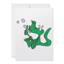 blowing bubbles crocodile personalized invitation