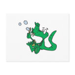 blowing bubbles crocodile post card