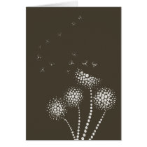blowing flowers greeting card
