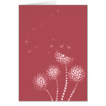 blowing flowers pink greeting card