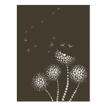 blowing flowers postcard