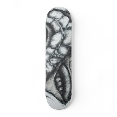 blown up drawing of guts skate board by ZackProssicKBrown