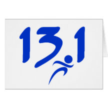 Blue 13.1 half-marathon greeting cards