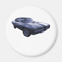 Blue 1968 Pontiac GTO Refrigerator Magnet