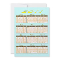 Blue 2011 Calendar Invitations