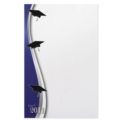 Blue 2011 Graduation Note Paper Stationery Design by lovescolor